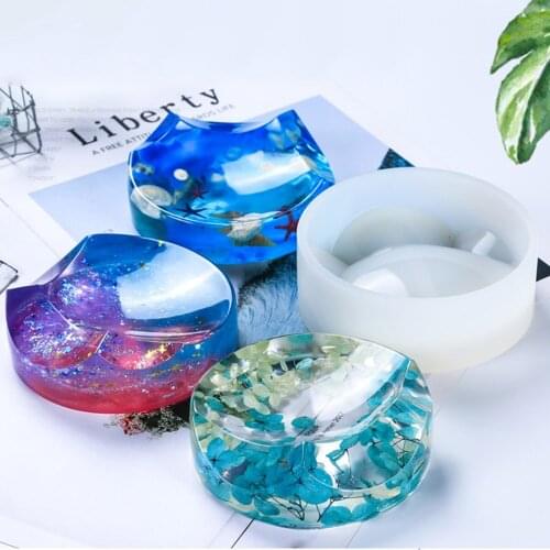 Handmade DIY Ashtray Flexible Silicone Mold for Succulent Plants Small Craft Flower Planter Concrete Cement Clay Pot Mold