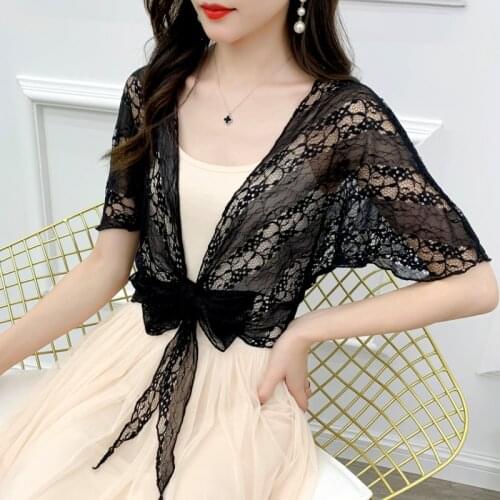 Sexy Shrugs For Women Black Lace Bolero Bridal Bridesmaid Jacket Wedding Cape Short Sleeve Bolero Evening Party Cape Dress Wraps