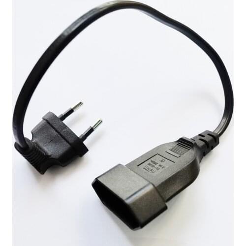 NCHTEK EU Power Adapter Cord,90 Degree Angled European Round 2Pin Male to Female Plug Power Cable For UPS PDU/Free shipping/1PCS