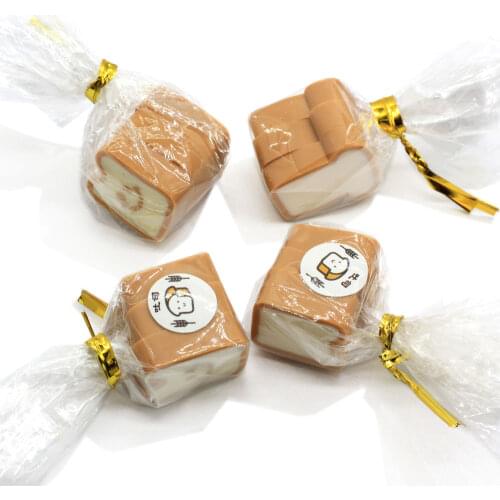 Cute Resin Miniature Bread Slices Inside Simulation Food Kawaii Resin Charms For Craft DIY Cabochon
