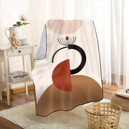 Modern Geometric Vector Blanket Line Art Blanket On For The Sofa/Bed/Car Portable 3D Blanket For Kid Home Textile Fabric 0603