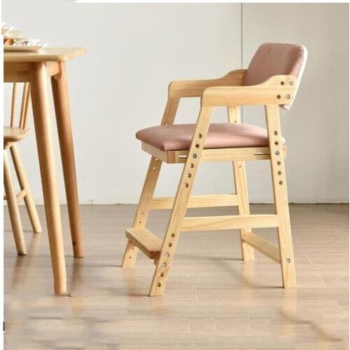 Solid Wood Home Childrens Study Chair Student Backrest Writing Chair Adjustable Dining Chair Backrest Chair