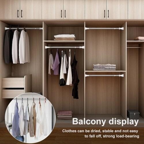 Hot Newest Stainless Steel Telescopic Adjustable Rod Clothes Dryer Stainless Steel Tension Rod Bathroom Household Accessories