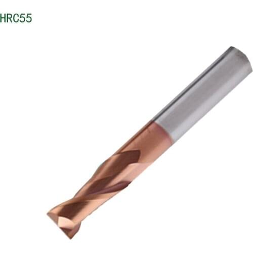 HRC55 2 Flutes Tungsten Steel Solid Router Bits 1mm-12mm Carbide TiAIN Coating CNC Flat End Mill CNC Milling Cutter