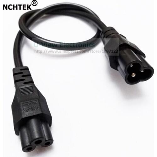 NCHTEK IEC 320 C5 Female to C6 Male Extension Cable,Micky 3Pin Male to Female Extension Cable 50CM/Free DHL Shipping/100PCS