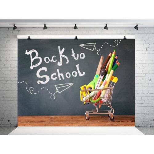 VinylBDS Back To School Season Photography Backgrounds Blackboard Pencil School Photo Backdrop Washable Microfiber Backdrop