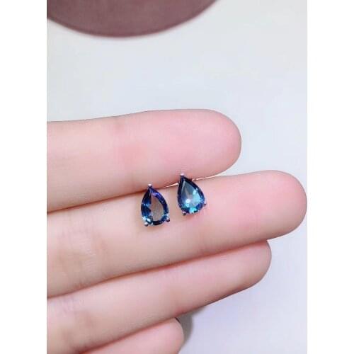 Sky Blue natural Topaz Earrings Fashion Natural Fine Jewelry Soild 925 Sterling Silver Earrings For Women Gift