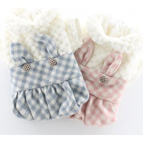 Winter Dog Dresses Cute Ears Pet Sweater Dress Cat Yorkshire Terrier Maltese Pomeranian Poodle Bichon Schnauzer Dog Clothes 2021