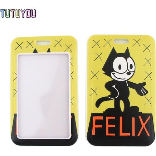 1pc PC2433 Cat Felix Lanyards Id Badge Holder Student Hanging Neck Mobile Phone Lanyard Badge Subway Access Card Holder