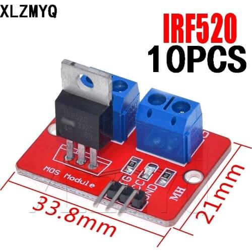 10pcs / IRF520 MOS Driver Module PWM Dimmer 0-24V Top Mosfet Button IRF 520 For Arduino MCU ARM Raspberry pi