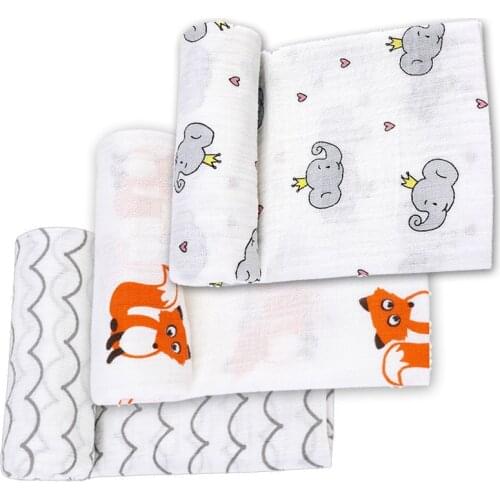 100% Organic Cotton Super Soft Neweborn Infont Muslin Baby Swaddling Blanket 120*120cm Swaddles Baby Bath Tawel Wrap Bedding