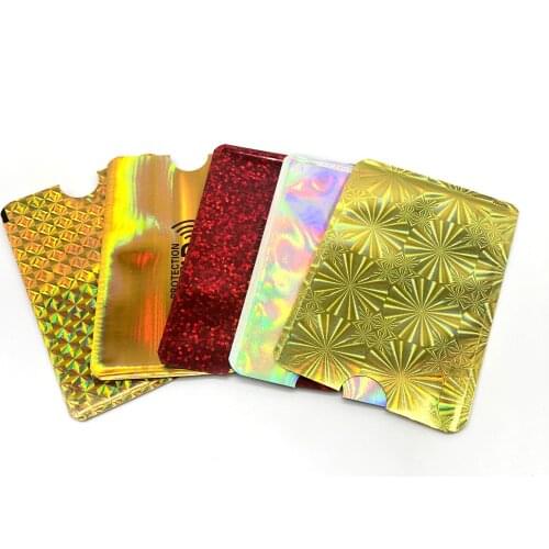 5Pcs Anti-Theft Card Holder Aluminum Foil RFID Case Anti-degaussing Card Holder Protection Bank Card Set Shielding Bag NFC