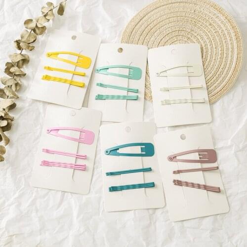 6 pes 2 inch solid candy color hair clips girls non slip hair barrette hair pin in pc007 children accessories