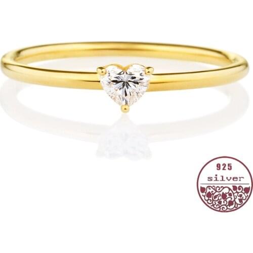 925 Sterling Silver Heart Shaped Transparent White Platinum / 18K Gold 14Krose gold Colored Wedding Jewelry plata de ley 925