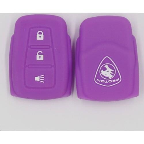 2PC KAPU Silicone Rubber car key fob Protect skin sticker set cover case shell hood for Geely PROTON X7 X70 Remote key