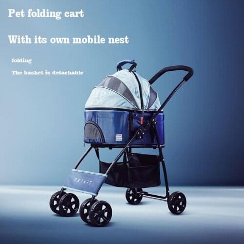 Pet Cart Exotic Accessories Lightweight Foldable Transportation Car Bag Separation Outdoor Walk Go Shopping Travel Dog Cat Cart