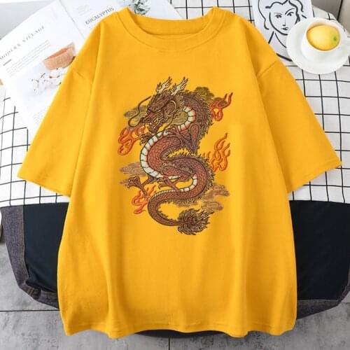 Lucky Cloud Dragon Totem Printed Womens T Shirts Hip Hop Summer Tee Clothing Fashion Cartoons New Tops Simplicity Brand T-Shirts
