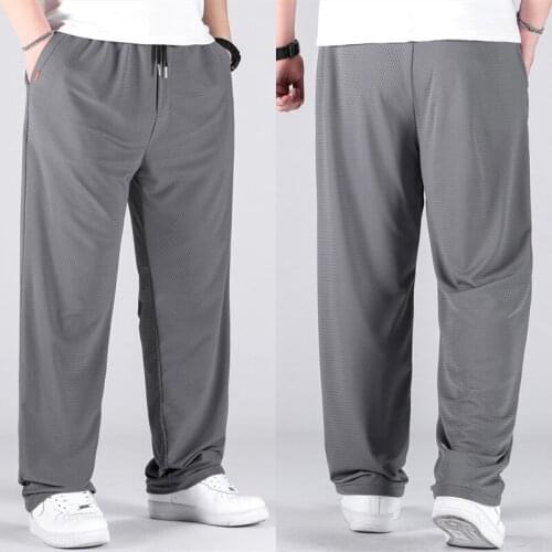 Summer Thin Fast Drying Sports Casual Pants Mens Baggy Mesh Trousers Plus Size XL-8XL