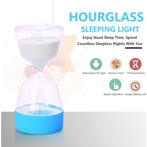 LIGINWAAT Timing Hourglass Night Lamp Creative Colorful LED Light Sleep Timer Sandglass Decoration For Birthday Gift