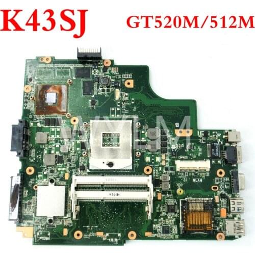 K43SJ Mainboard N12P-GV-B-A1 GT520M/512M REV4.1/3.0/2.2 For Asus A43S X43S K43S P43S K43SM K43SV K43SJ Laptop Motherboard Tested