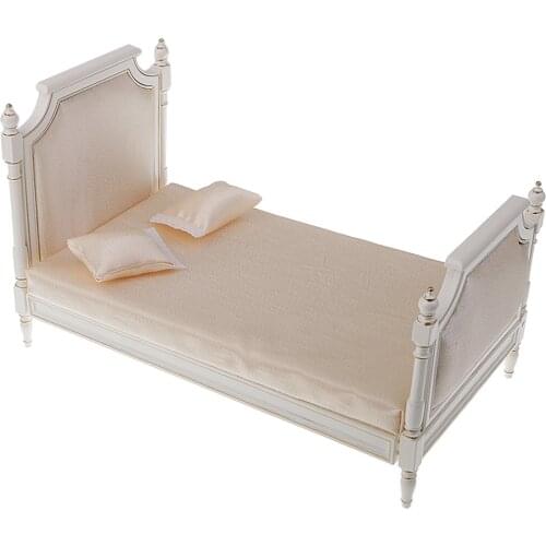 1:6 White Double Bed Furniture for Licca Azone Pullip Doll House Accessory House Furniture Toys for Doll