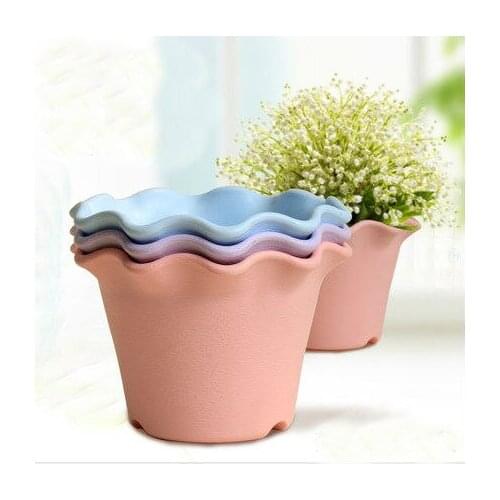 2 Piece Set lotus series flower pots Garden planting green plants planting potted household balcony round free shipping