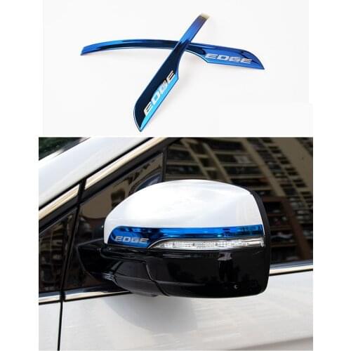 2pcs Rear View Mirror Strip Anti-scratch Metal Alloy Exterior trim patch For Ford EDGE 2015 2016 217 2018 2019 2020