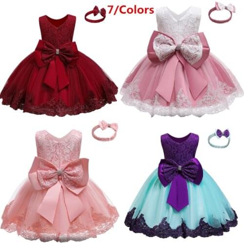 Baby Girl Clothes Toddler Lace Dresses Birthday Outfit Dresses Newborn Baby Birthday Princess Party Gown Kids Dresses for Girls
