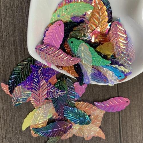 15g loose sequins 11*29 leaves sequins pvc Sequins Clothing accessories for Handmade toy decoration wedding Auditorium layout