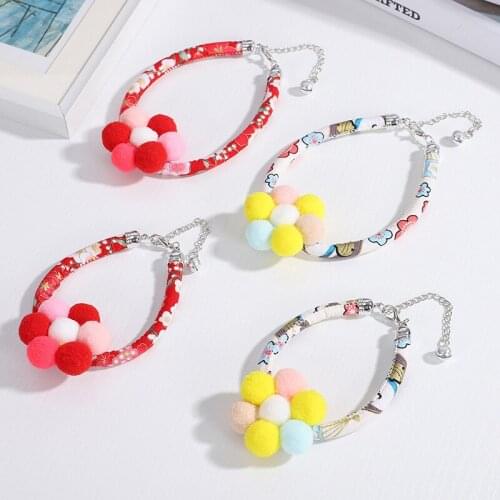 Pet Cat Fluff Hairball Color Matching Sun Flower Adjustable Round Collar Puppy Soft Bite Durable Cats Accessories Pets Supplies