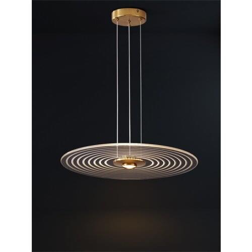 Modern dining room lamp lustre pendant lights designer led ring light fixtures Simple home decor ripple acrylic Hanging lamp