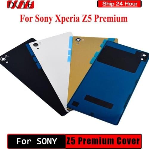 Back Battery Door Housing Glass Cover For Sony Xperia Z5 Premium E6883 E6866 E6853 Battery Cover Rear Glass Cover case