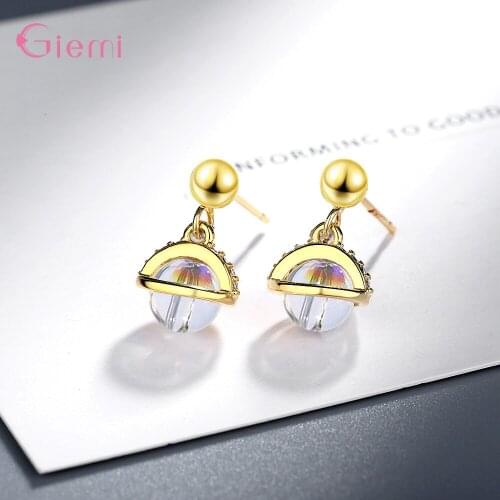 Latest Style Women Stud Earrings Genuine 925 Sterling Silver Wedding Earrings White Gold Color Option New Fashion Jewelry