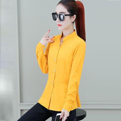 Women Spring Autumn Style Blouses Shirts Lady Casual Long Sleeve Turn-down Collar Blusas Tops DD8933