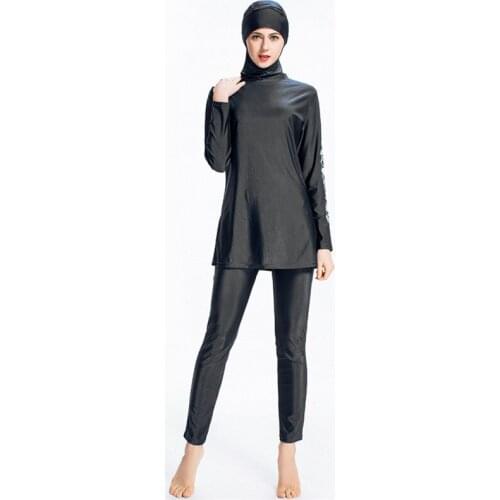 S-6xl Plus Size Swimsuit Woman Hijab Swimming Suit Motion Three Pcs Suit Burkini Women Tesettür Giyim Muslim Hijab Swimsuit