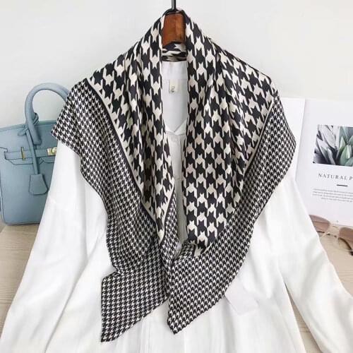 2021 new spring women scarf quality shawl silk fashion scarf headscarf beach sunscreen bag headscarf scarf 90cm*90cm