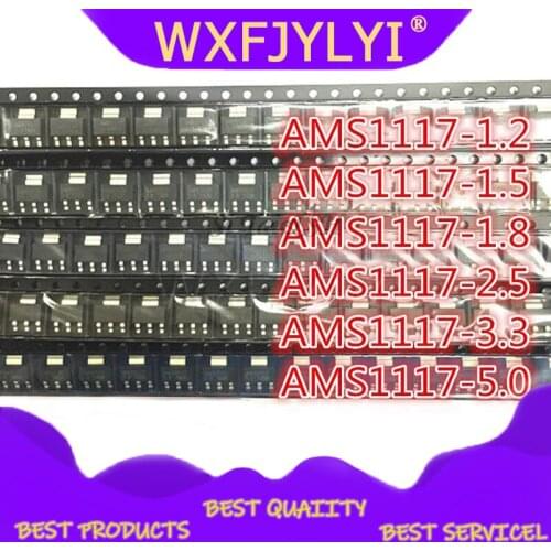 70pcs AMS1117 Voltage Regulator Kit 1.2V/1.5V/1.8V/2.5V/3.3V/5.0V/ADJ 1117 7 values Each 10PCS