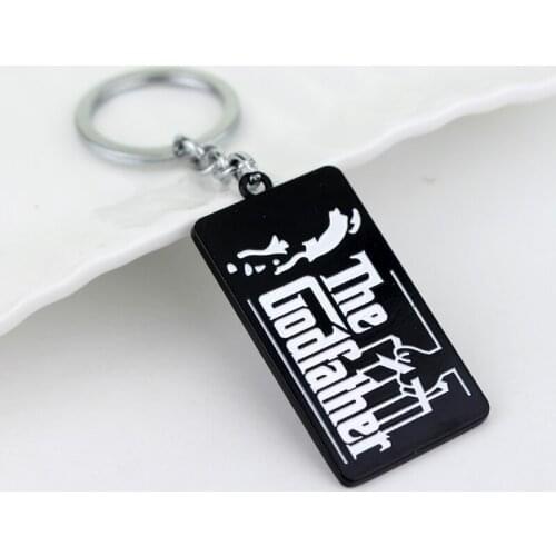 America classic Gangster film The Godfather Logo Snap Keychain Llavero Chaveiro Key Holder Chains Wholesale And Retail