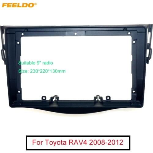 FEELDO Car Stereo 9 Inch Big Screen Fascia Frame Adapter For Toyota RAV4 2Din Dash Audio Fitting Panel Frame Kit