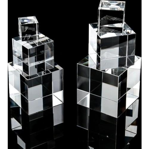 100*100*100mm Four-sided crystal cube artificial crystal creative rainbow children photo for sale