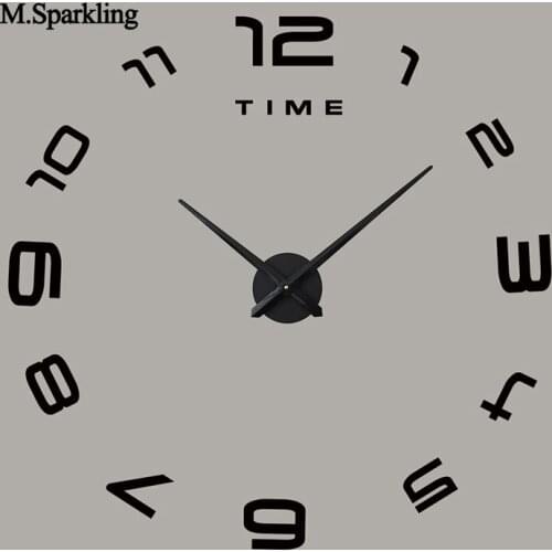 Wall clock decorative living bedroom clock large self adhesive electronic mirror wall clock creative home decoration