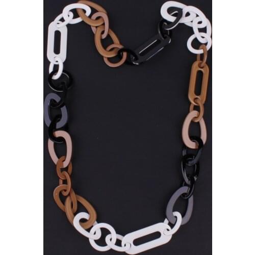 Necklace Resin Link jewelry long necklace 3colors mixed new 2016 fashion quality plastic jewelry NK1070