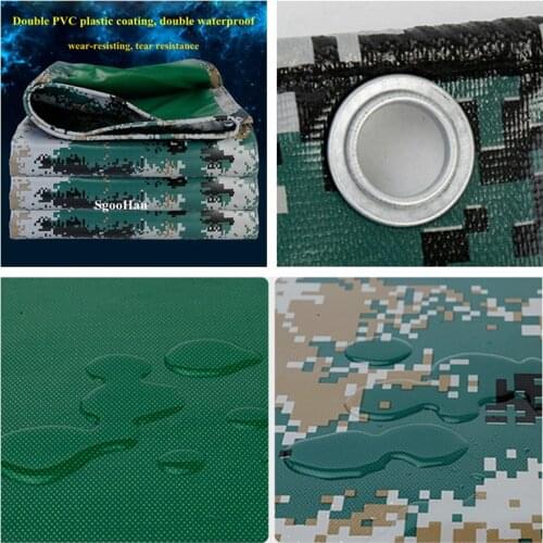 Double Side PVC Coated Banner Tarpaulin Truck Canopy Camo Rainproof Cloth Shade Sail Dog House Waterproof Cloth Outdoor Awning