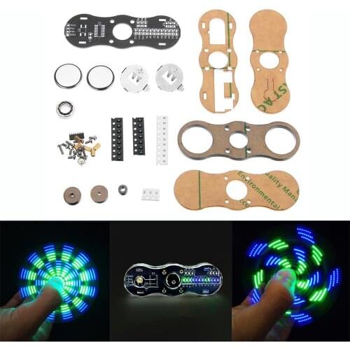 3pcs/lot DIY LED Hand Spinner Electronic Kit C51 Single Chip Training Kit