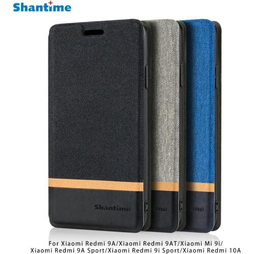Canvas PU Leather Phone Bag Case For Xiaomi Redmi 9A Flip Case For Xiaomi Redmi 9AT Xiaomi Mi 9i Case Soft Silicone Back Cover