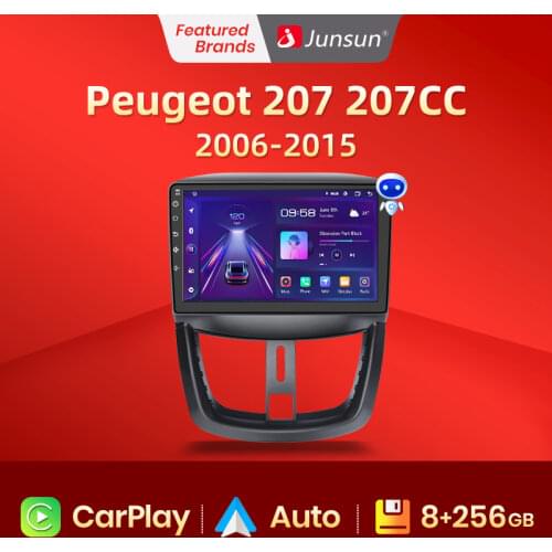 Junsun V1 pro Car Radio with screen Multimedia Video Player For Peugeot 207 2006 - 2015 Android Auto CarPlay 2 din DVD