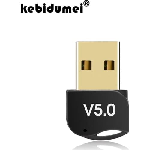 Kebidumei USB Bluetooth Adapter Bluetooth 5.0 Dongle Music Sound Receiver Adapter Up to 20M Wireless Range For Windows Computer