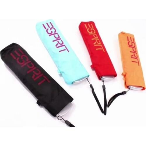 Compact Lady Mini Plain Colours Custom Hotel Logo Japanese 3 Folding Umbrella for Sport, Small Umbrella with Logo