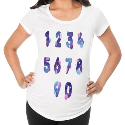 Fashion womens maternity dress comfortable short print digital short-sleeved T-shirt funny shirt large size pregnant women