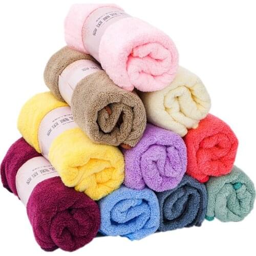 35cmx75cm Absorbent Plain Pattern Coral velvet Soft Face towel